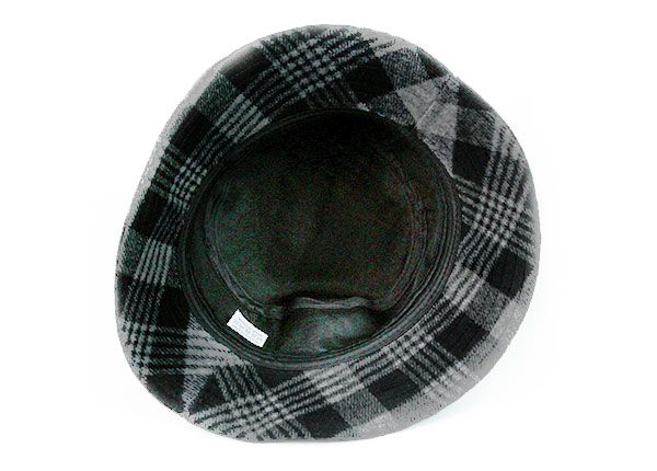 Inside of Black and Grey Blank Wool Bucket Hat