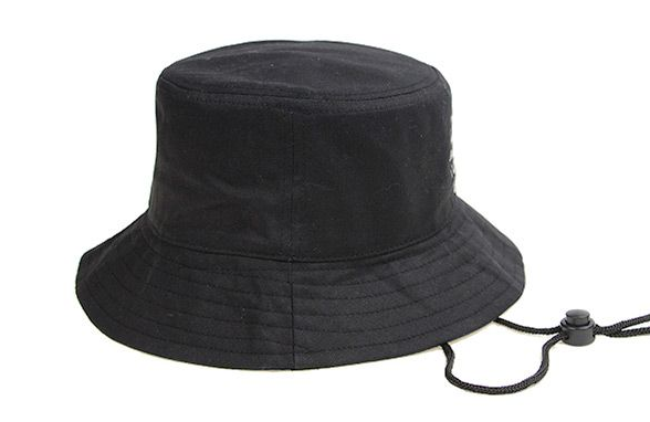 Plain Black Bucket Hat With String