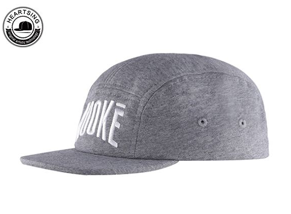 Custom Grey 5 Panel Strapback Hat